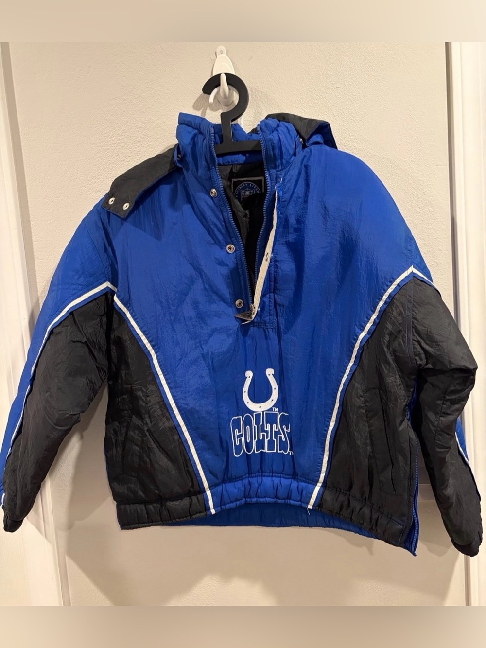 Vintage 90’s Genuine Stuff Indianapolis Colts NFL Pullover 1/2 Zip Puffer Jacket
